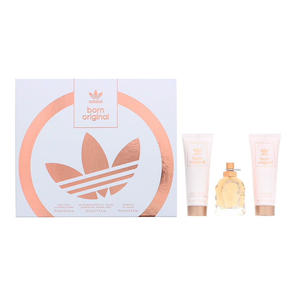 Adidas Born Original Eau de Parfum 3 Pieces Gift Set : Eau de Parfum 50ml - Body