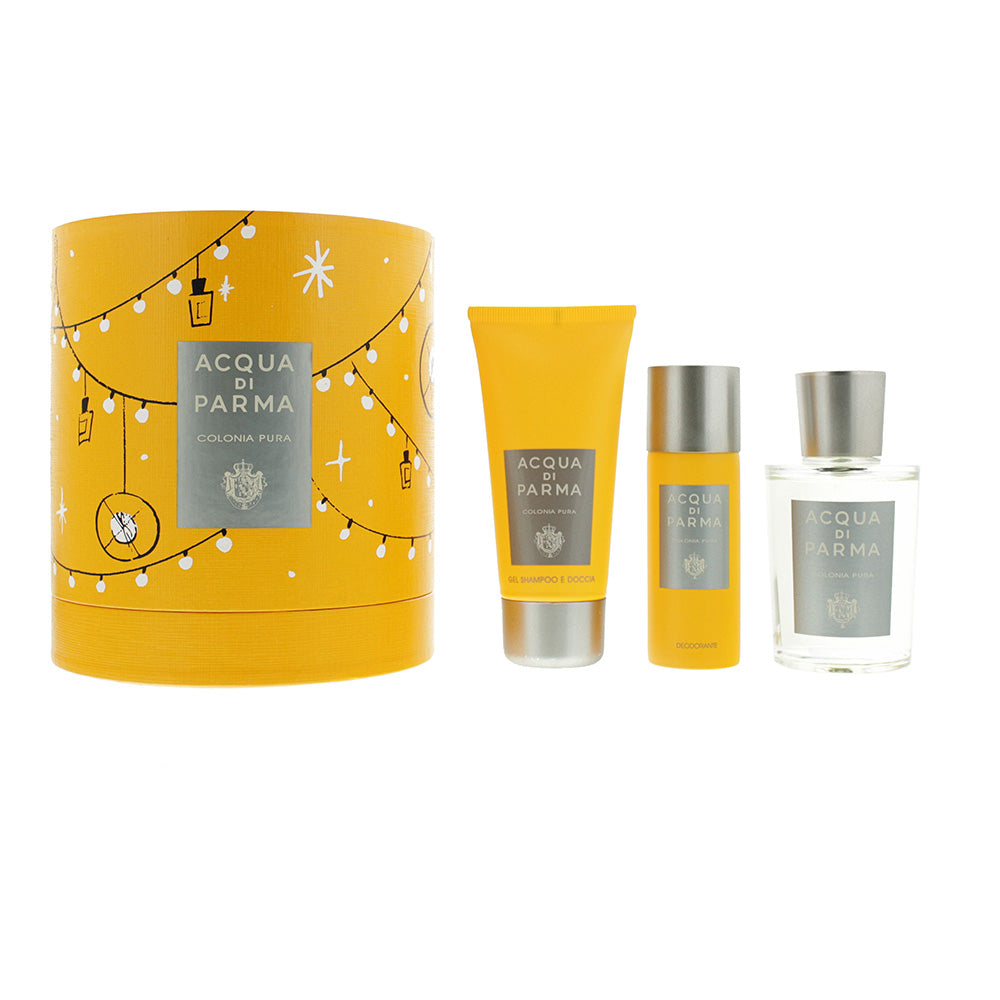 Acqua Di Parma Colonia Pura 3 Piece Eau De Cologne 100ML Shower Gel 75ML Deodorant Spray 50ML