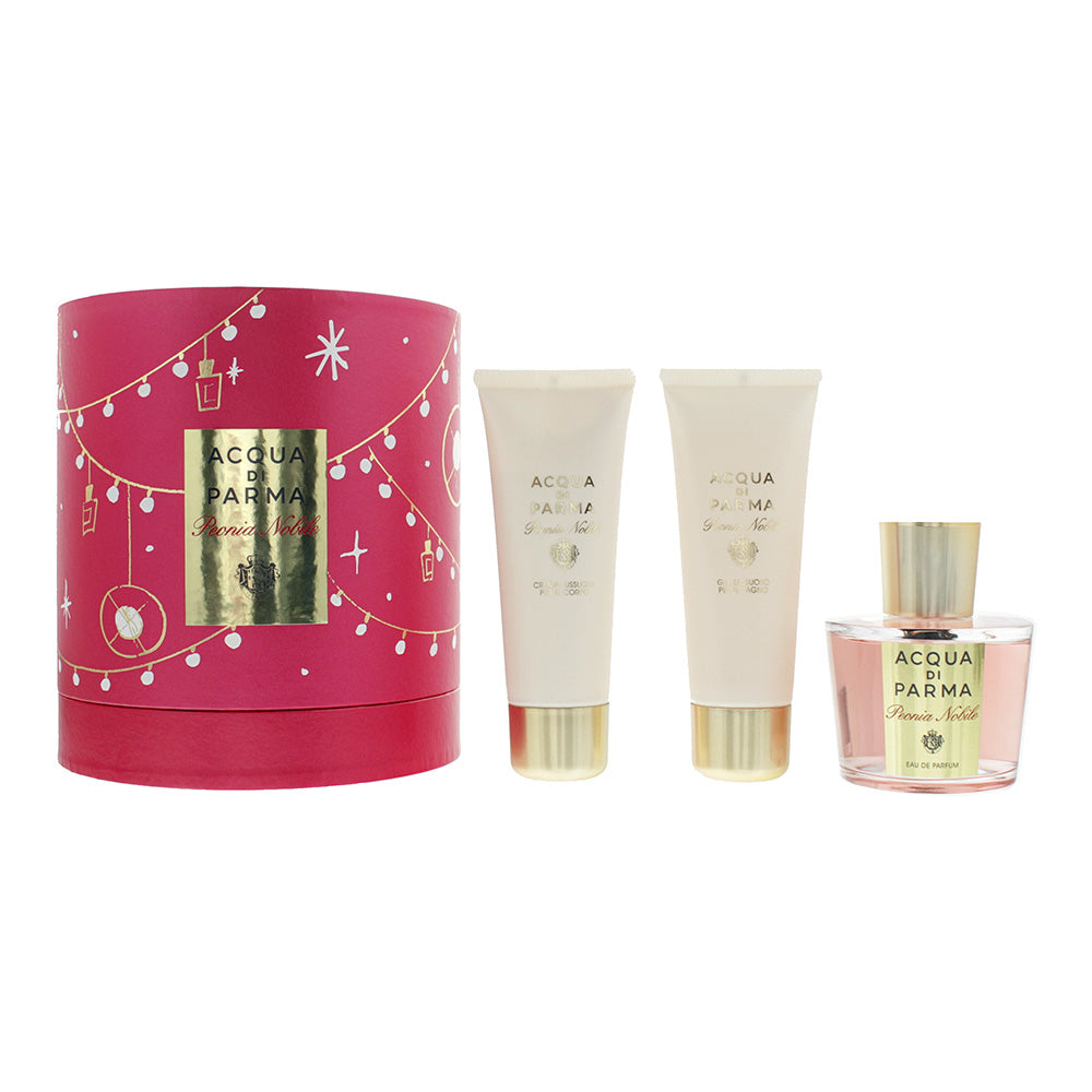 Acqua Di Parma Peonia Nobile 3 Piece Eau De Parfum 100ML Body Cream 75ML Bath Gel 75ML