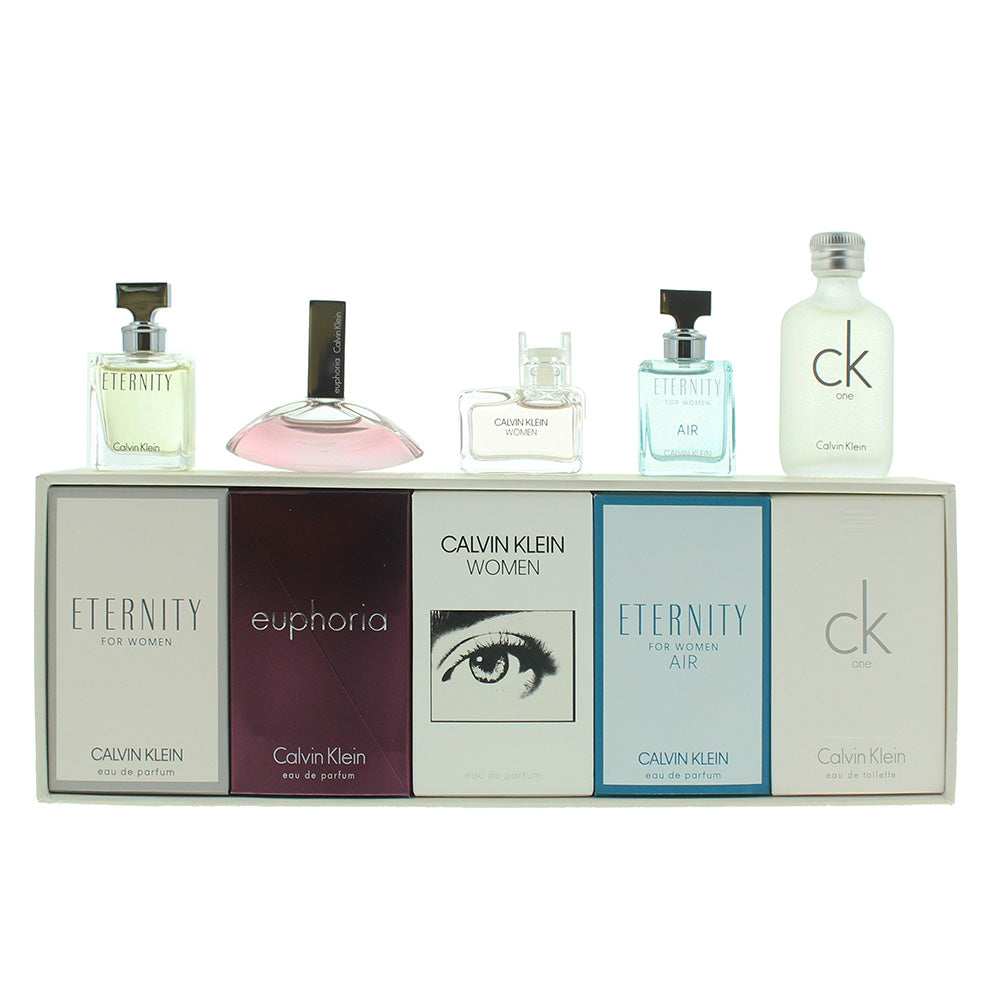 Calvin Klein 5 Piece Gift Set: Eternity 5ml - Euphoria 4ml - CK Women 5ml - Eternity Air 5ml - CK One 10ml