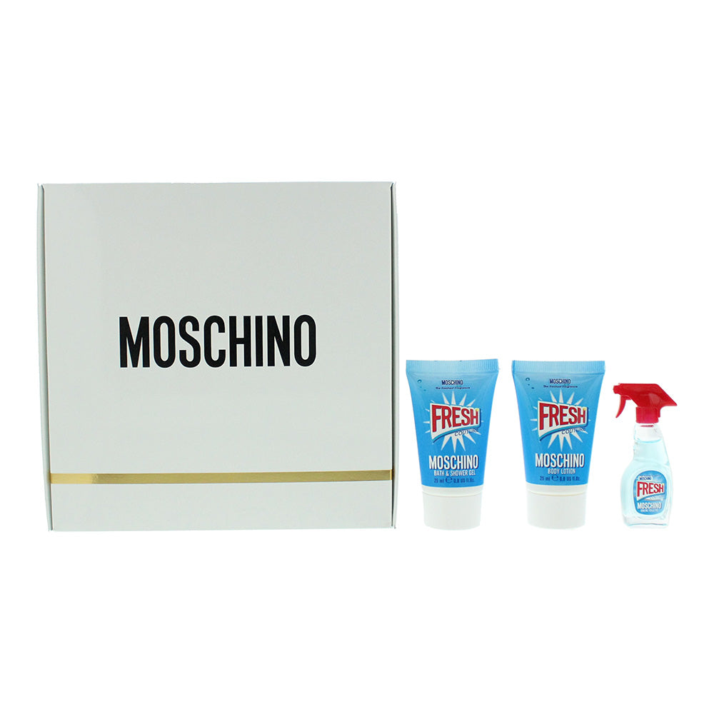 Moschino Fresh Couture 3 Piece Gift Set: Eau De Toilette 5ml - Shower Gel 25ml - Body Lotion 25ml