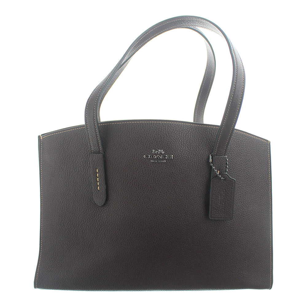 Coach Charlie Oxblood/Dark Gunmetal Pebble Leather Carryall