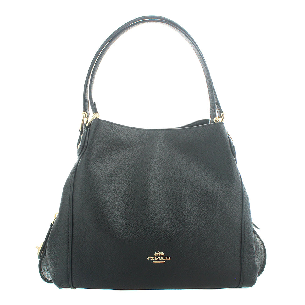 Coach Edie 31 Pebbled Leather Black Shoulder Bag