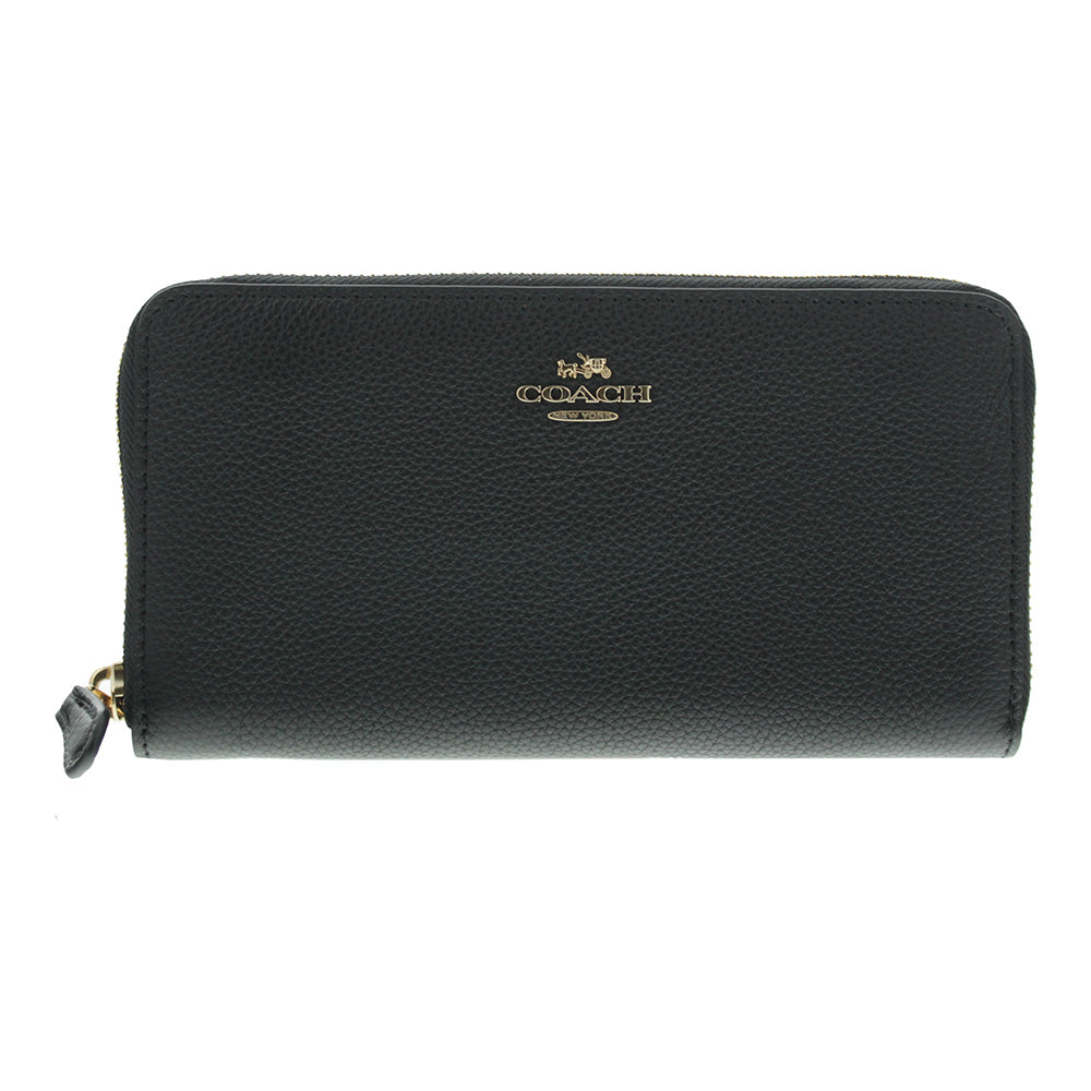 Coach Accordion Black Zip Wallet