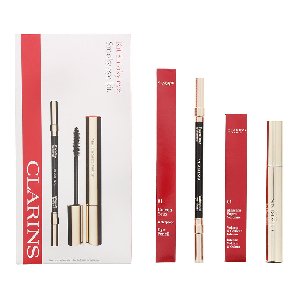 Clarins Eye Pencil 1.2 gms/ Mascara 8ml Make-Up Kit 8ml