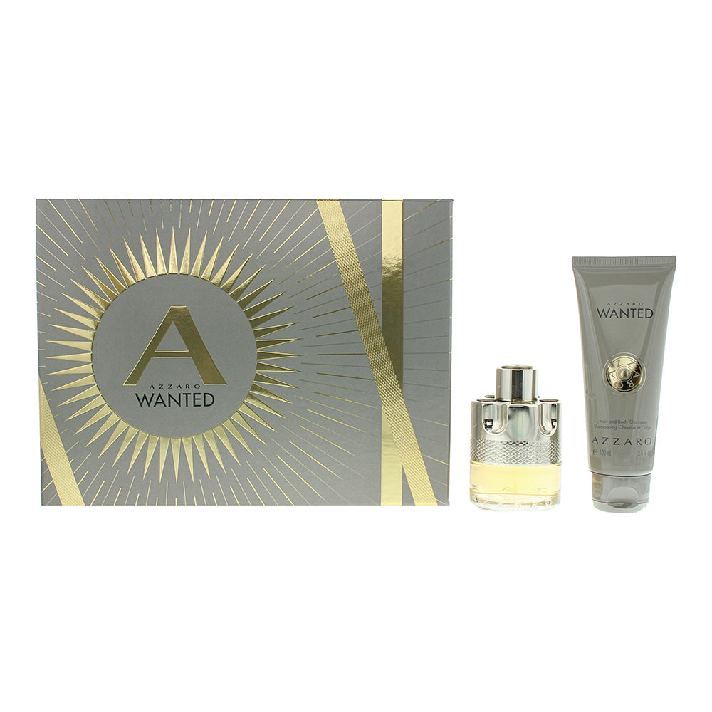 Azzaro Wanted 2 Piece Gift Set: Eau De Toilette 50ml - Hair & Body Shampoo100ml