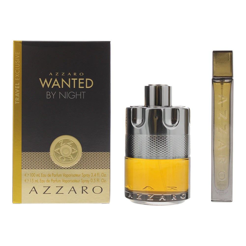 Azzaro Wanted By Night 2 Piece Gift Set: Eau De Parfum 100ml - Eau De Parfum 15ml