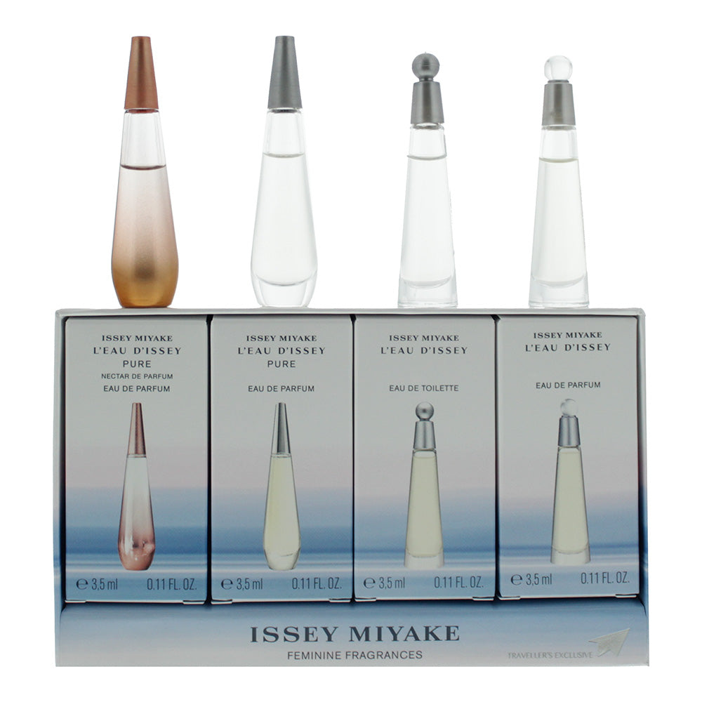 Issey Miyake L'eau D'issey 4 Piece Gift Set: Nectar Eau De Parfum 3.5ml - Pure Eau De Parfum 3.5ml - Eau De Toilette 3.5ml - Eau De Parfum 3.5ml - Eau