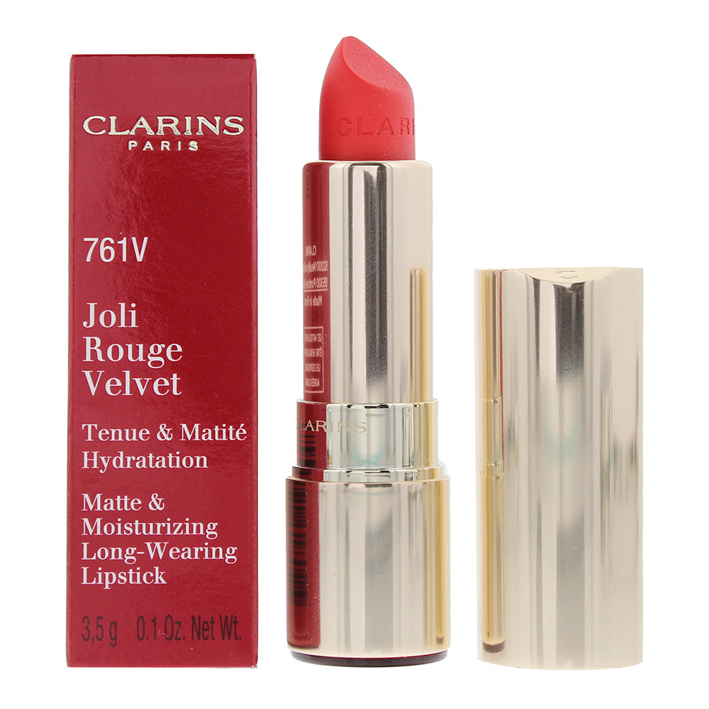 Clarins Joli Rouge Velvet Matte & Moisturizing Long Wearing Lipstick 761V Spicy Chili 3.5g