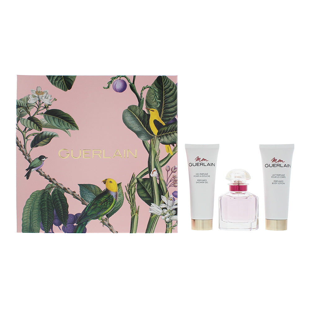 Guerlain Mon Guerlain Bloom Of Rose 3 Piece Gift Set: Eau De Toilette 50ml - Body Cream 75ml - Shower Gel 75ml