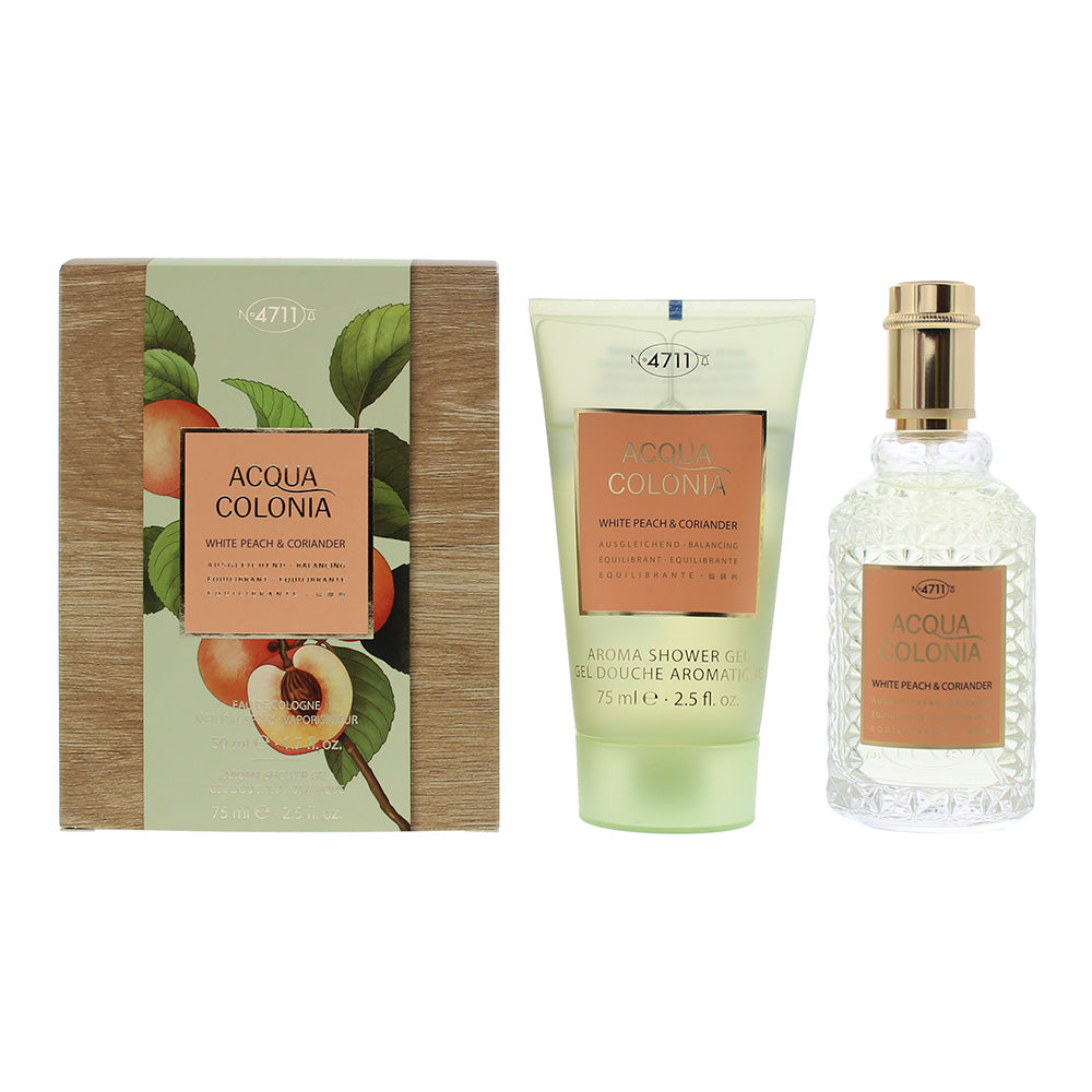 4711 Acqua Colonia White Peach & Coriander 2 Piece Gift Set: Eau De Cologne 50ml - Shower Gel 75ml