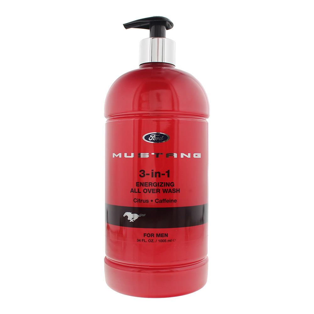 Mustang 3-In-1 Invigorating Body Wash 1000ml Red