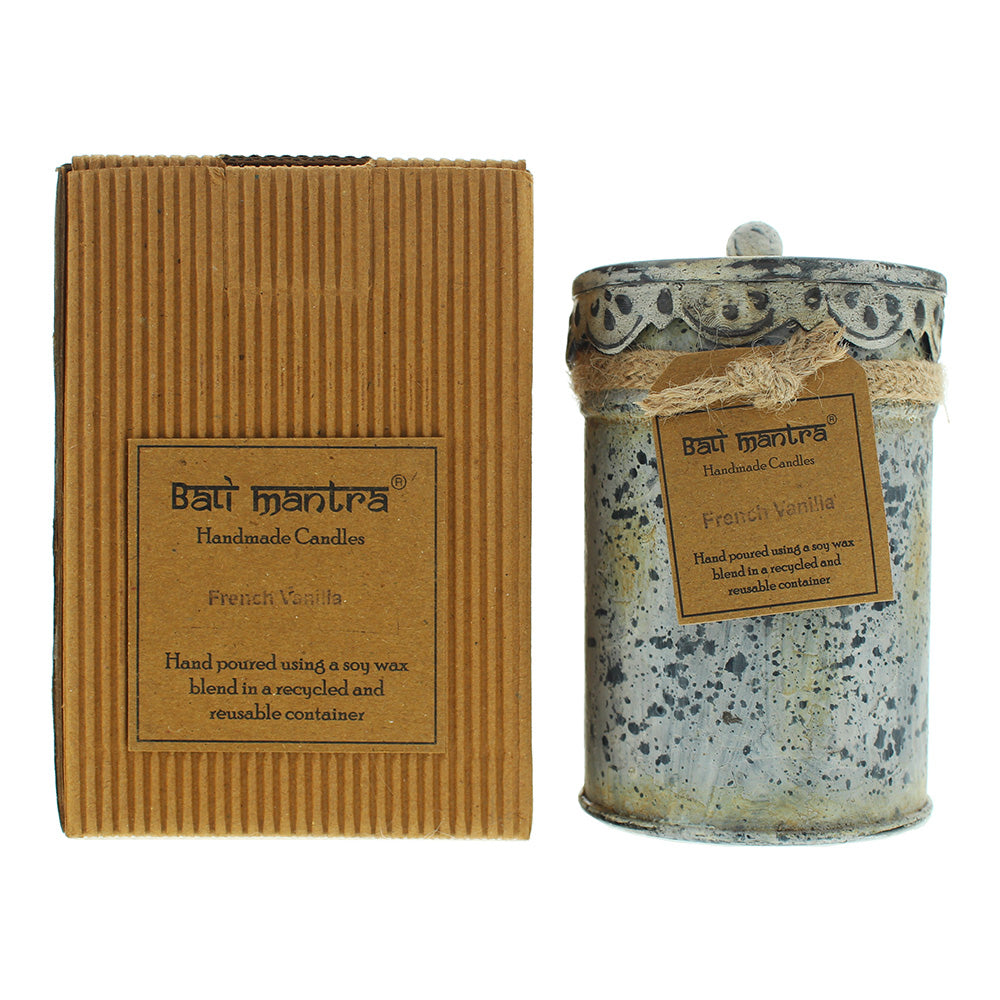 Bali Mantra Victorian Tin White French Vanilla Candle 500g