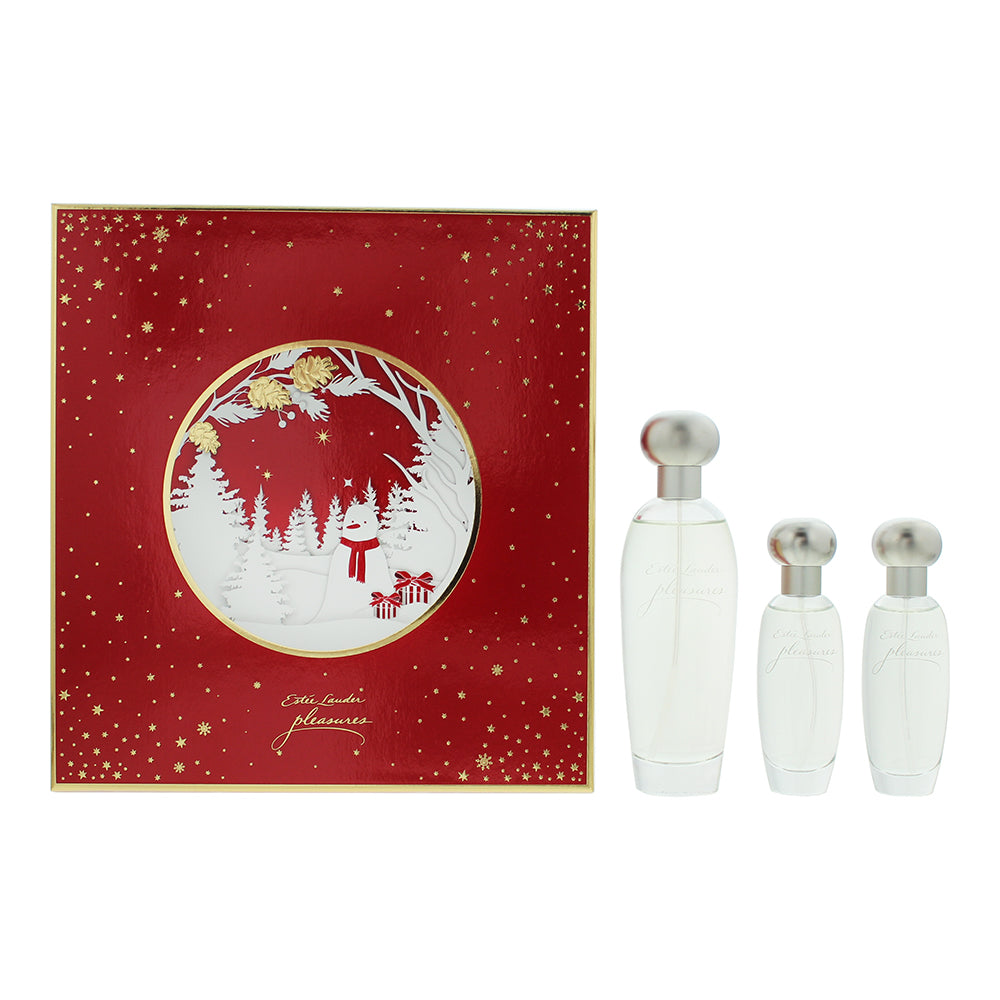 Estée Lauder Pleasures 3 Piece Gift Set: Eau De Parfum 100ml - Eau De Parfum 30m