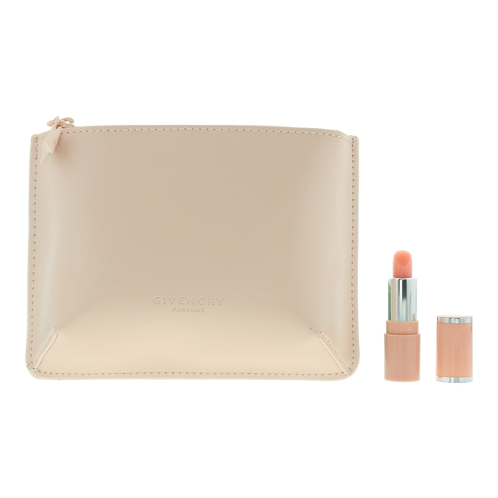 Givenchy 2 Piece Gift Set: Le Rouge 01 Perfect Pink Mini Lipstick 1.2g - Pouch