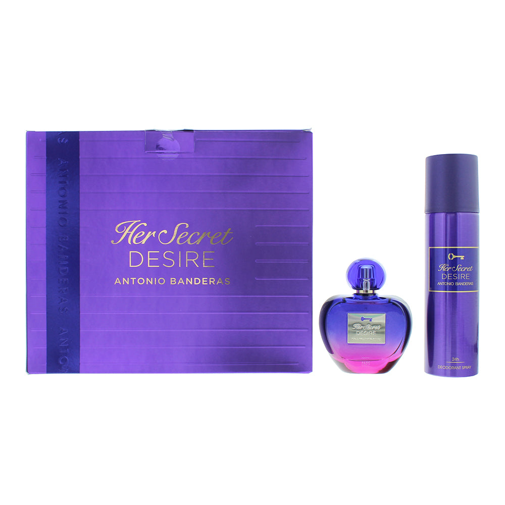 Antonio Banderas Her Secret Desire 2 Piece Gift Set: Eau de Toilette 80ml - Deod