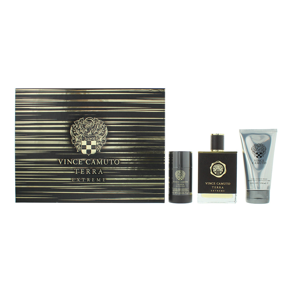 Vince Camuto Terra Extreme 3 Piece Gift Set: Eau de Toilette 100ml