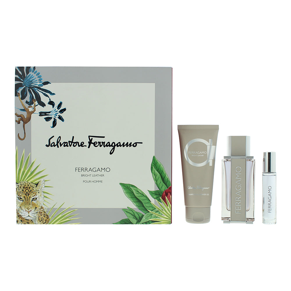 Salvatore Ferragamo Bright Leather 3 Piece Gift Set: Eau de Toilette 100ml