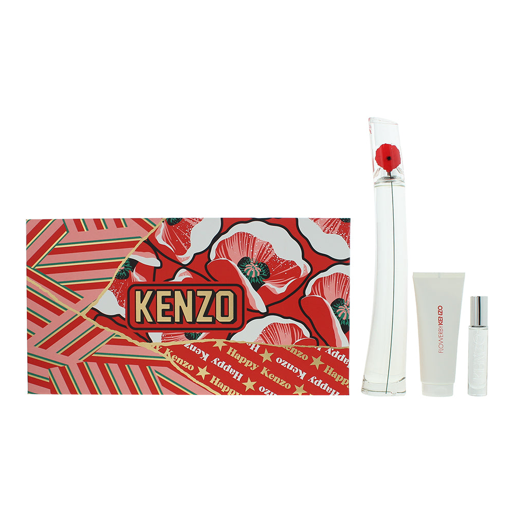 Kenzo Flower Eau de Parfum 3 Piece Gift Set: Eau de Parfum 100ml - Eau de Parfum