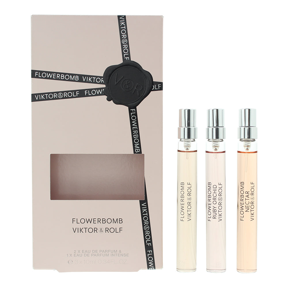 Viktor & Rolf Flowerbomb 3 Piece Gift Set: Eau De Parfum Ruby Orchid 10ml - Eau 