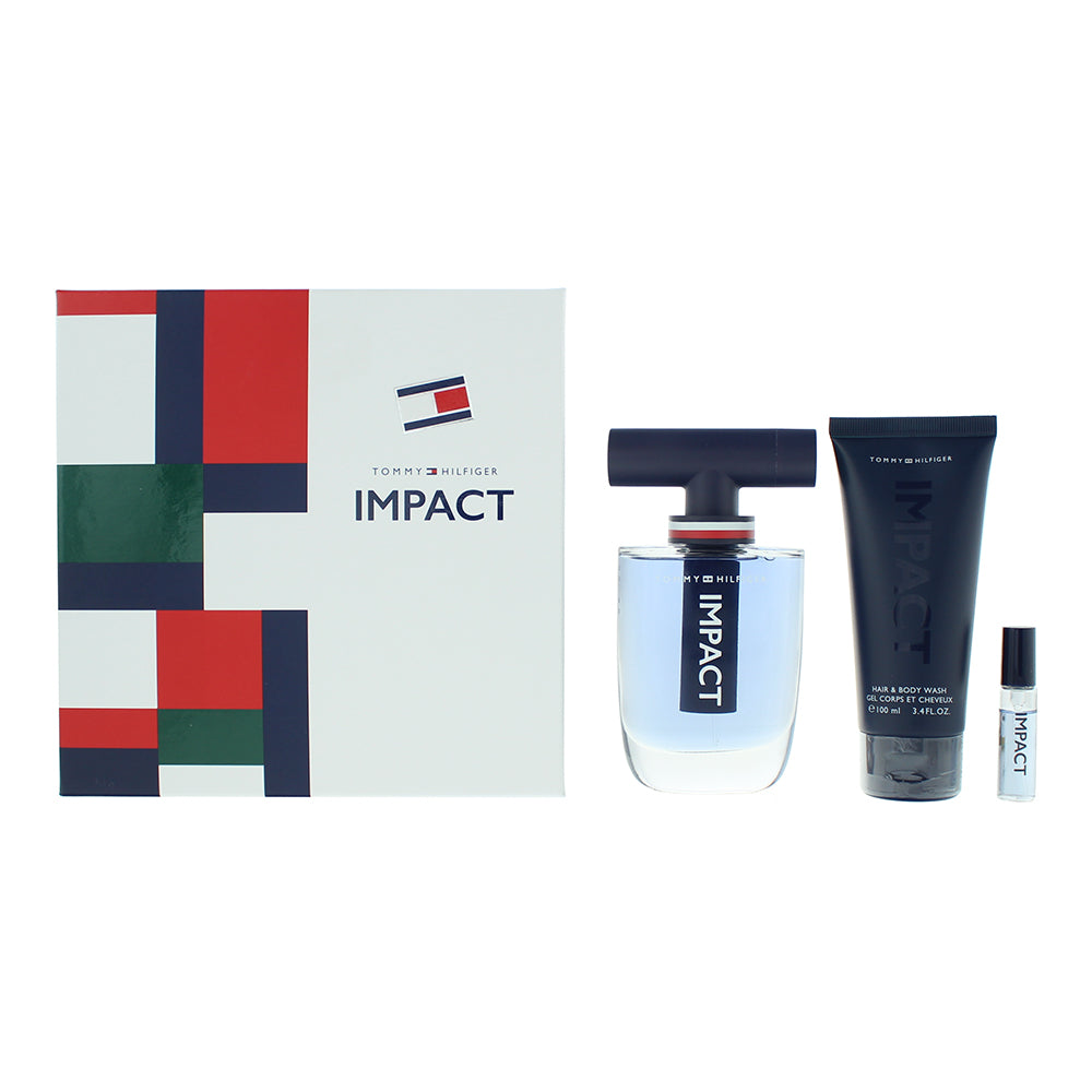 Tommy Hilfiger Impact 3 Piece Gift Set: Eau de Toilette 100ml - Eau de Toilette 