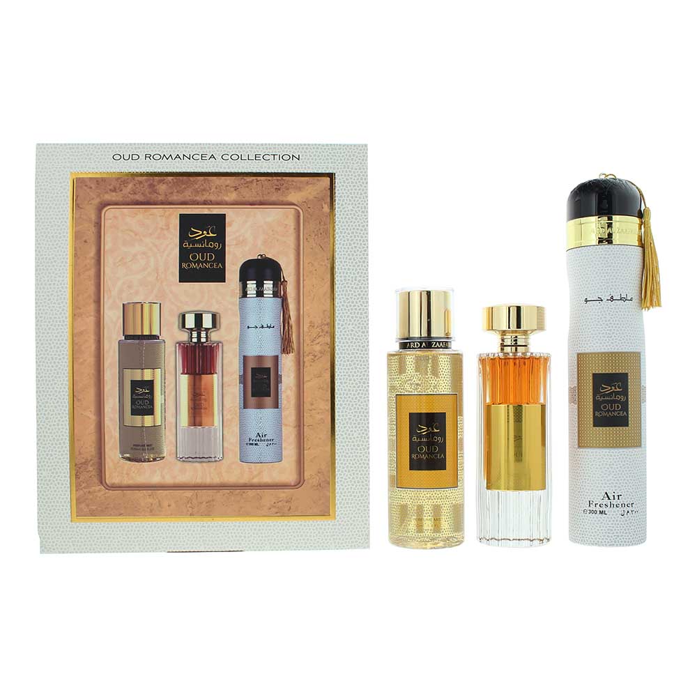 Ard Al Zaafaran Oud Romancea 3 Piece Gift Set: Eau De Parfum 100ml - Perfume Mis