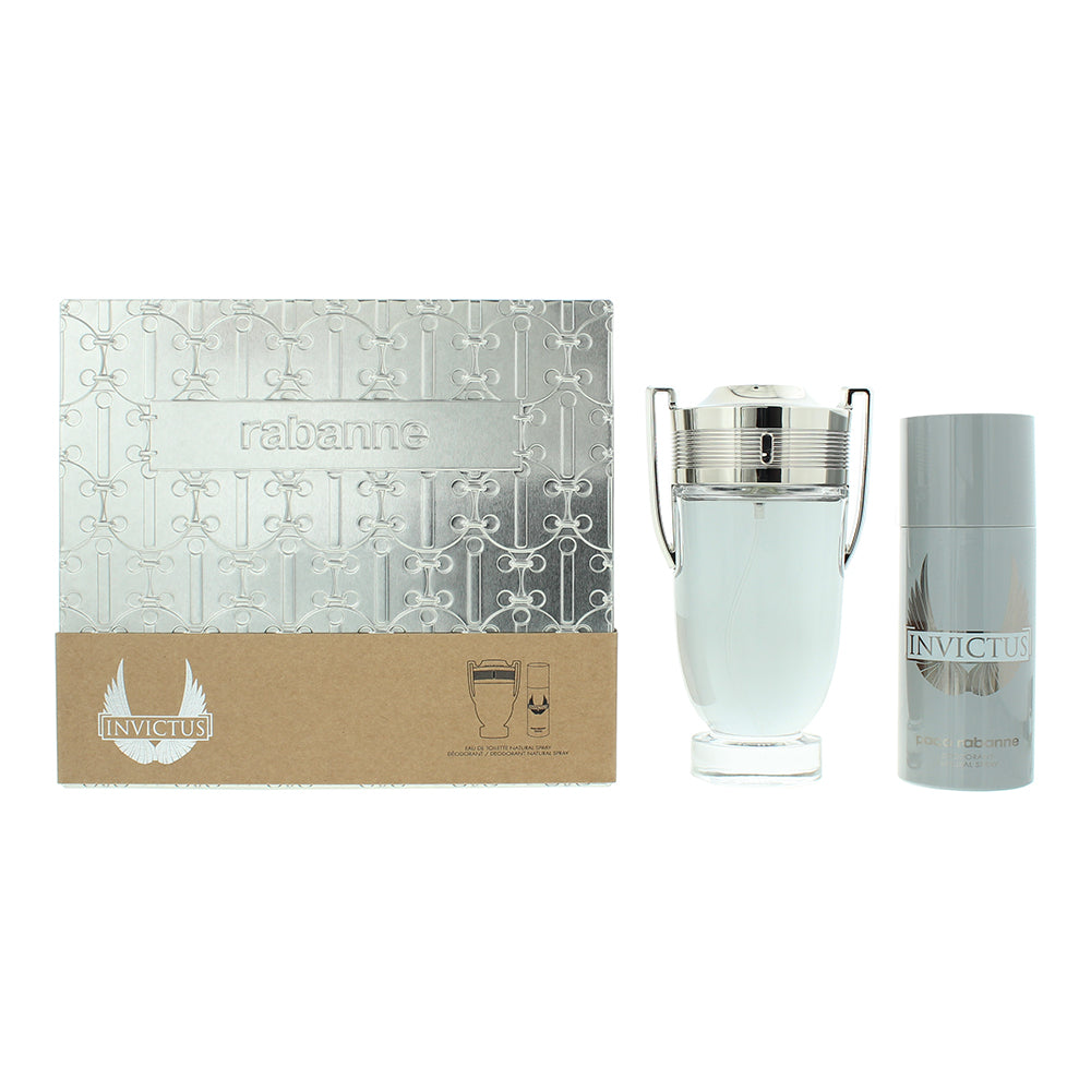 Paco Rabanne Invictus 2 Piece Gift Set: Eau de Toilette 200ml - Deodorant Spray 