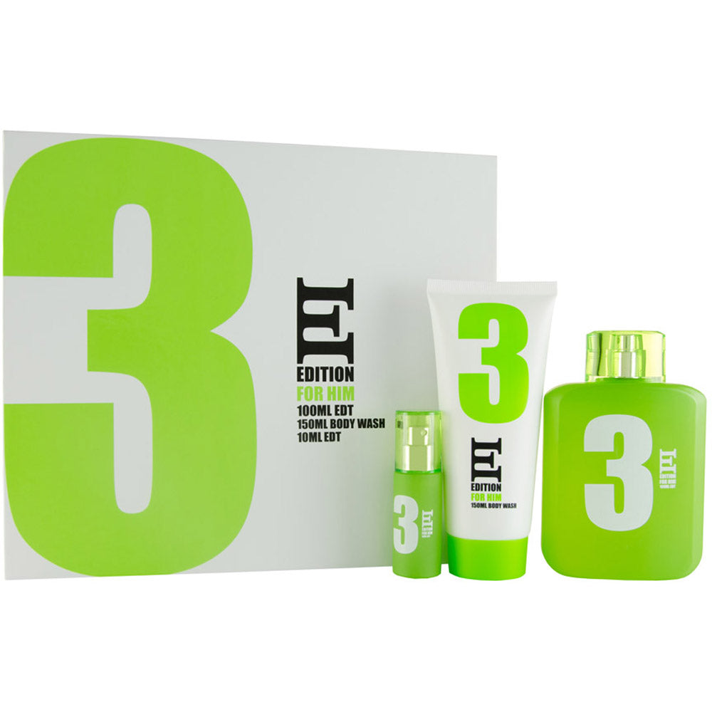 Edition For Him 3 Eau De Toilette 3 Piece Gift Set: Eau De Toilette 100ml - Body Wash 150ml - Eau De Toilette 10ml