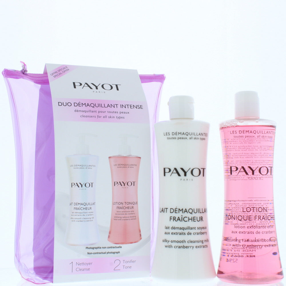 Payot Duo Dérmaquillant Intense  Cleansers For All Skin Types Skincare Set Gift Set : Cleansing Milk 400ml - Toner 400ml