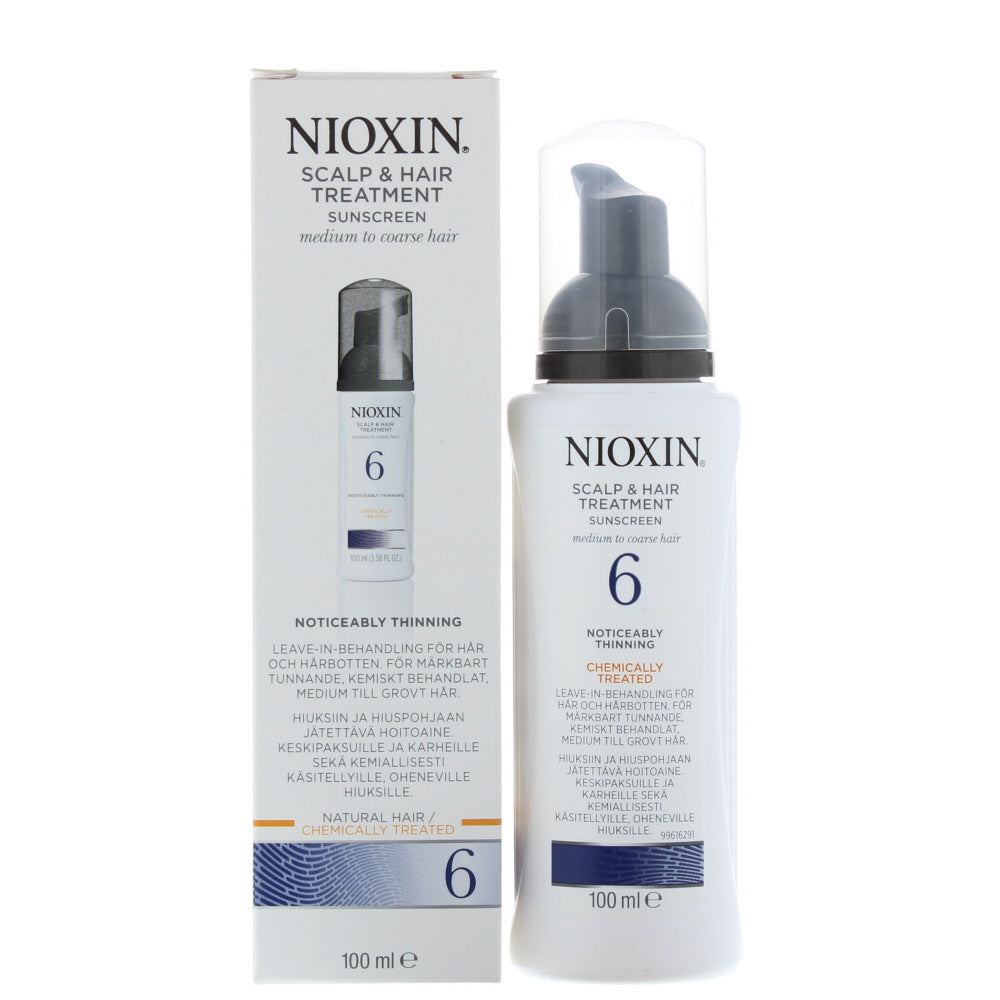 Nioxin 6 Noticeably Thinning Chemically Treated Medium To Coarse Hair Scalp & Hair Treatment 100ml