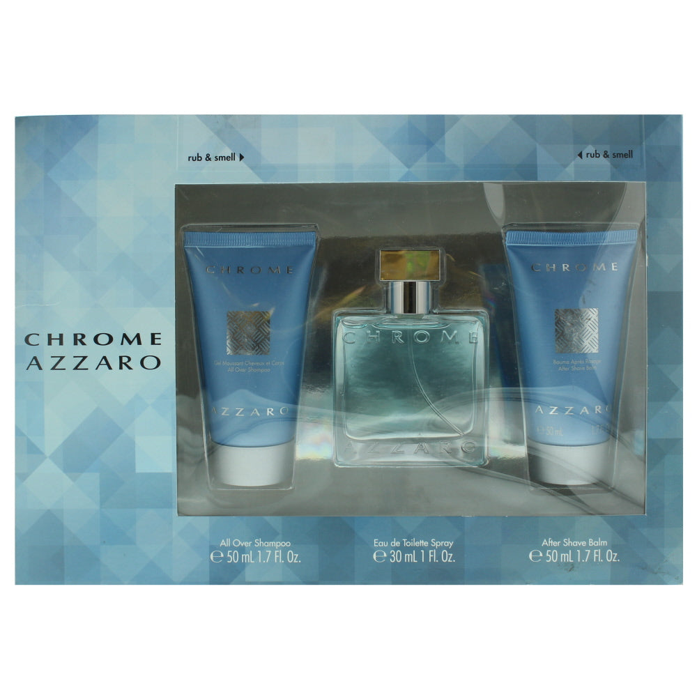 Azzaro Chrome Eau de Toilette 3 Pieces Gift Set