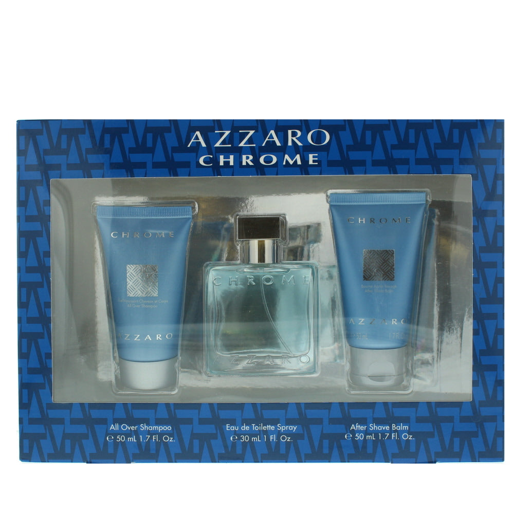 Azzaro Chrome Eau de Toilette 3 Pieces Gift Set