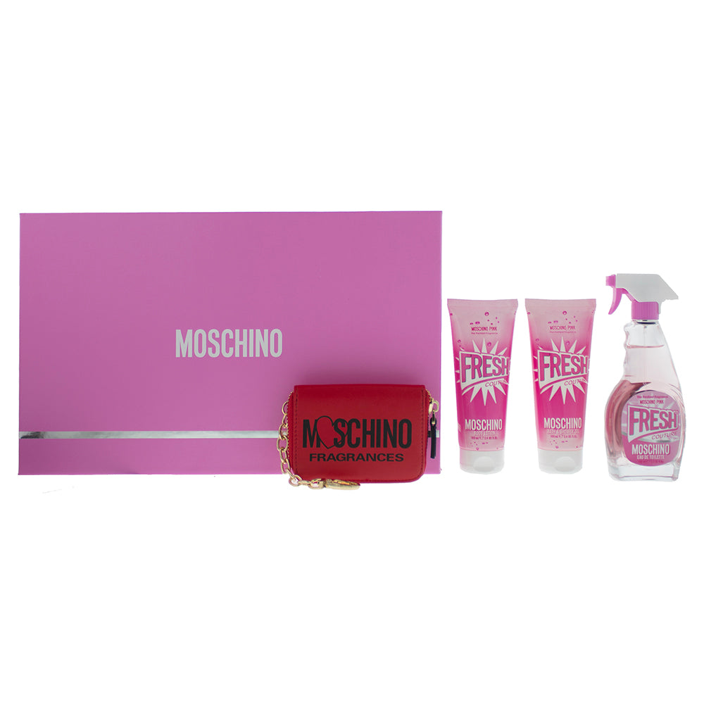 Moschino Fresh Couture Pink Eau de Toilette 4 Pieces Gift Set