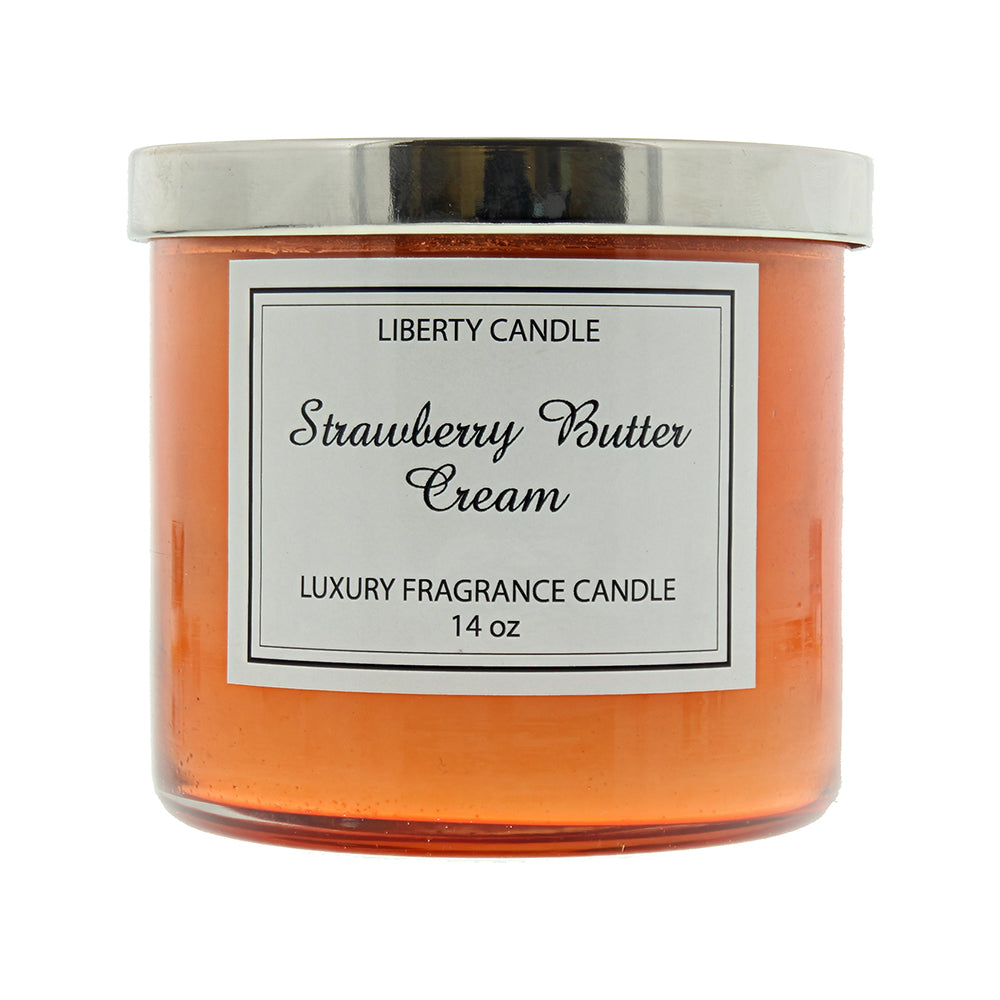 Liberty Candle Strawberry Butter Cream Candle 14oz