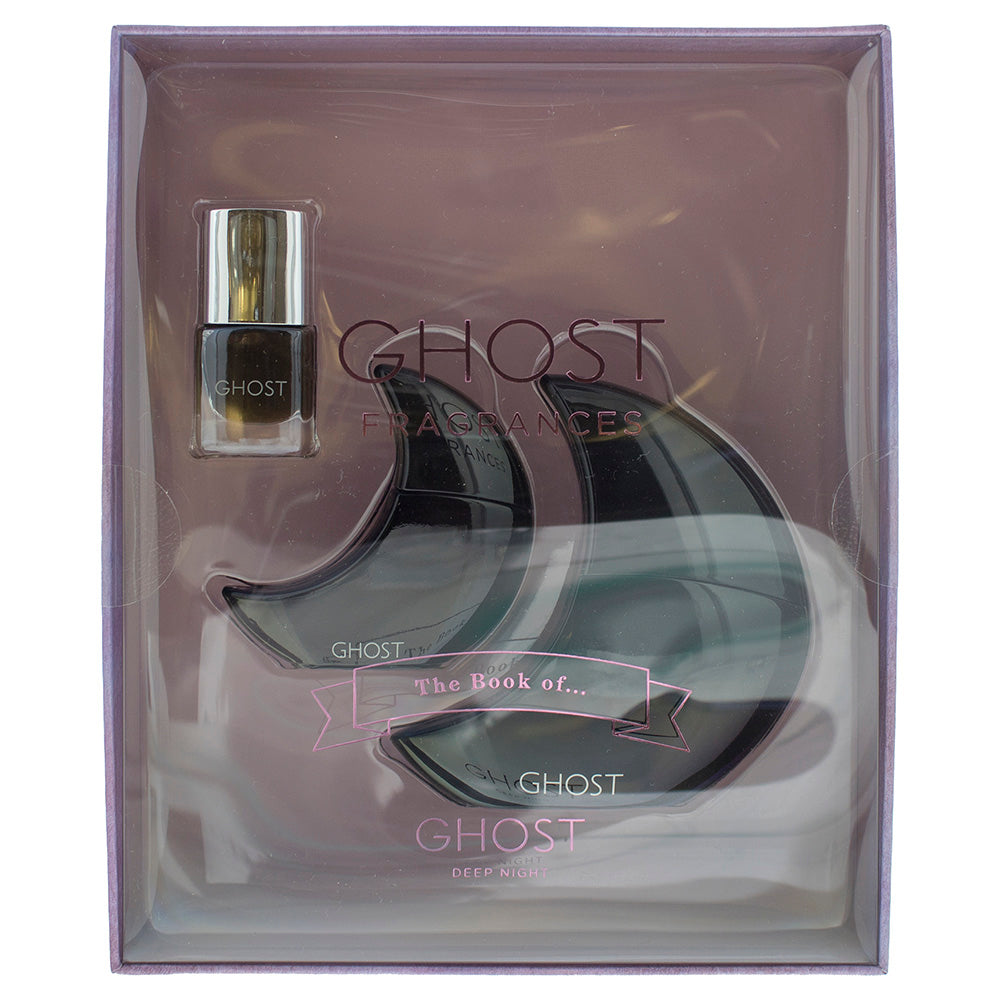 Ghost Deep Night Eau de Toilette Gift Set : Eau de Toilette Spray 30ml - Eau de Toilette Splash 10ml  - Deep Plum Nail Polish 5ml