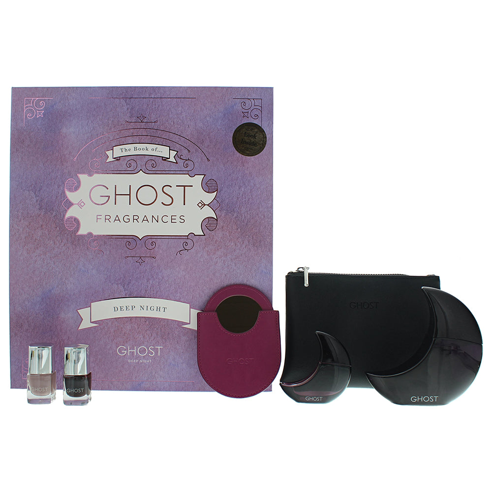 Ghost Deep Night Eau de Toilette Gift Set : Eau de Toilette Spray 50ml - Eau de Toilette Splash 10ml - Deep Plum Nail Polish 5ml - Mink Nail Polish 5m