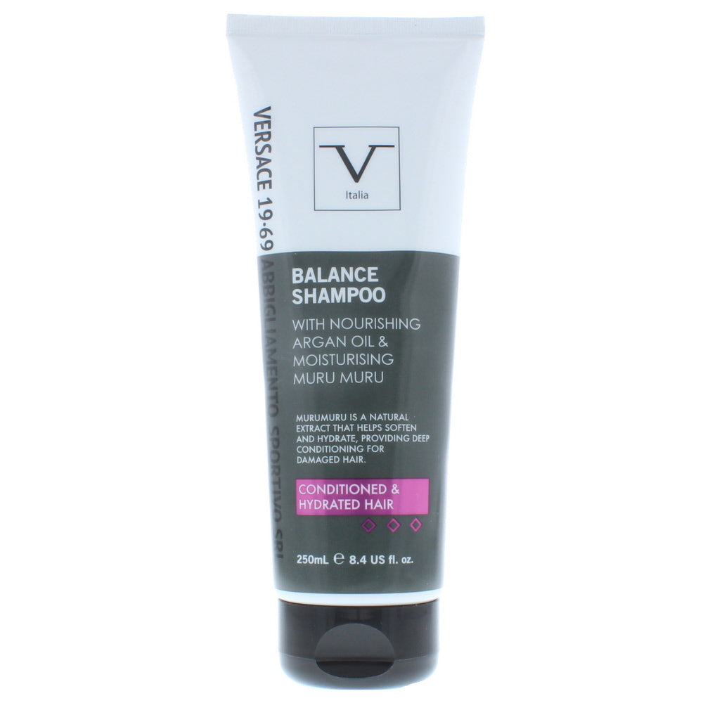 V Italia Balance Shampoo With Nourishing Argan Oil & Moisturising Muru Muru 250m