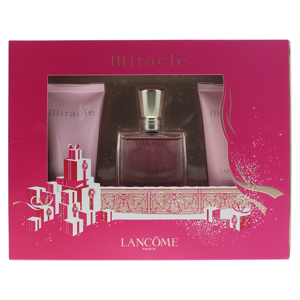 Lancôme Miracle 3 Piece Eau De Parfum 30ml Body Lotion 50ml Shower Gel 50ml