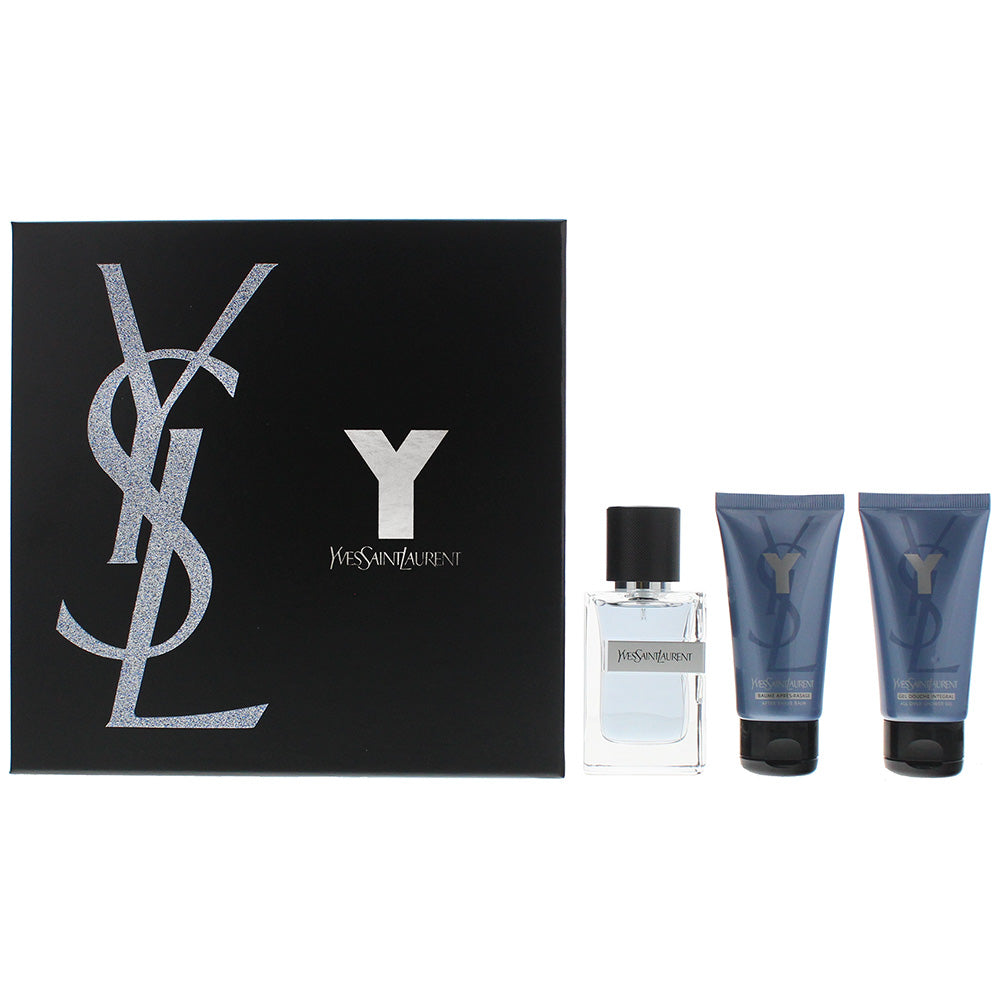 Yves Saint Laurent Y 3 Piece Set - Eau De Toilette 60ml - Shower Gel 50ml - Aftershave Balm 50ml