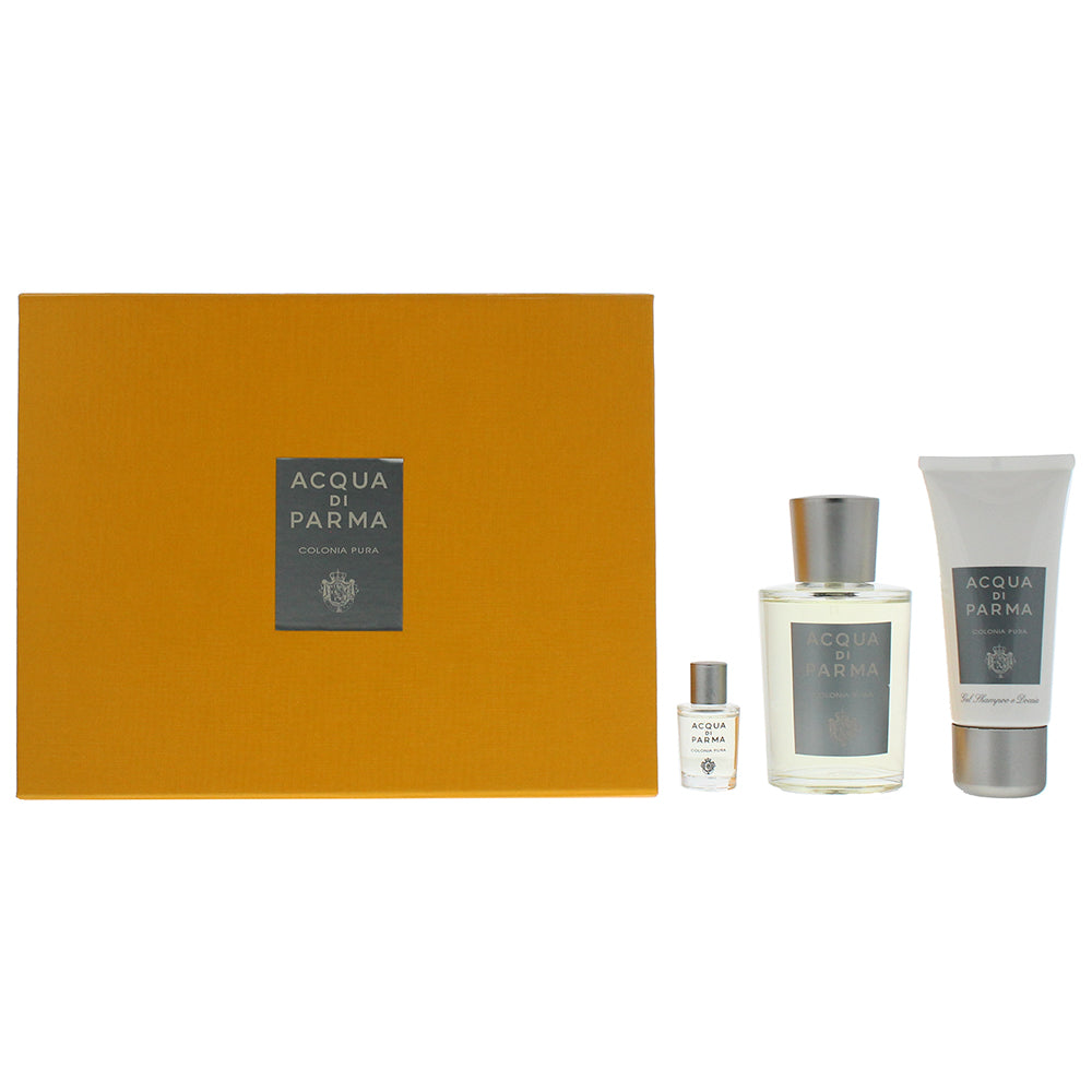 Acqua Di Parma Colonia Pura 3 Piece Eau De Cologne 100ml Shower Gel 50ml Eau De Cologne 5ml