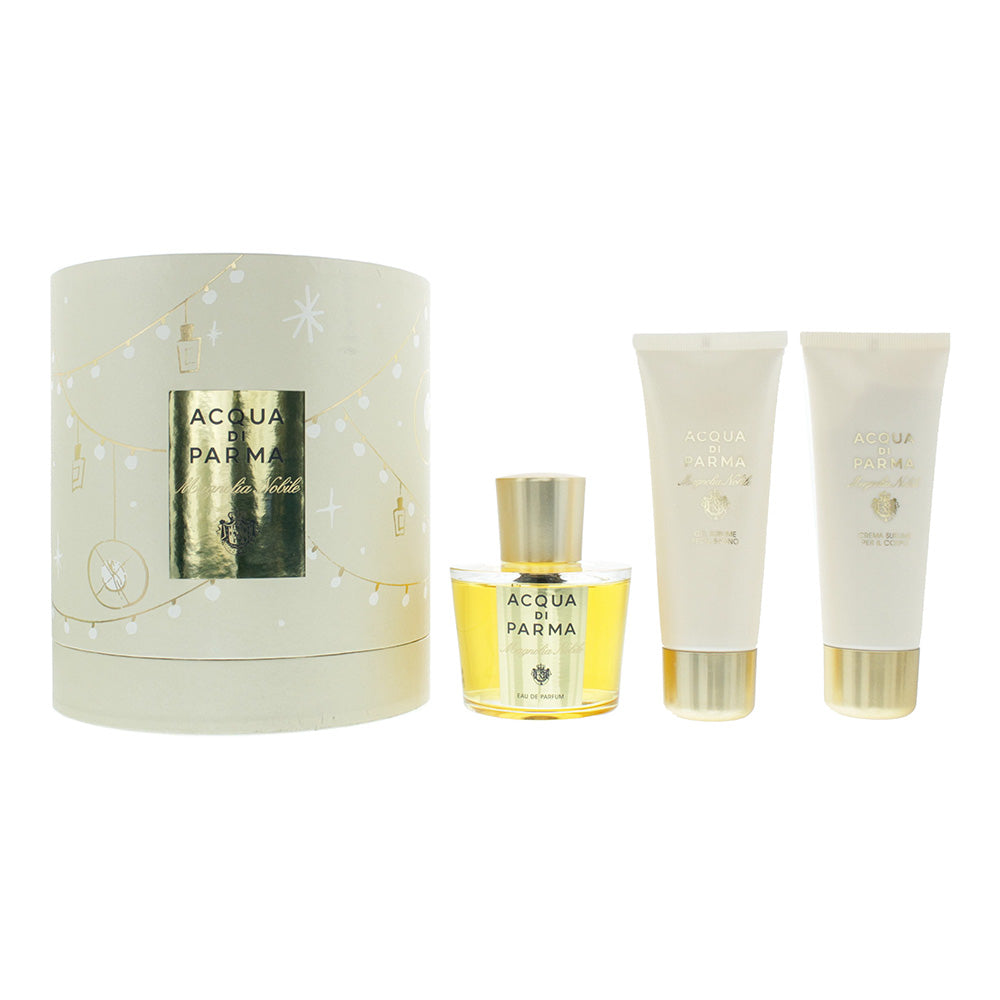 Acqua Di Parma Magnolia Nobile 3 Piece Eau De Parfum 100ML Body Cream 75ML Bath Gel 75ML