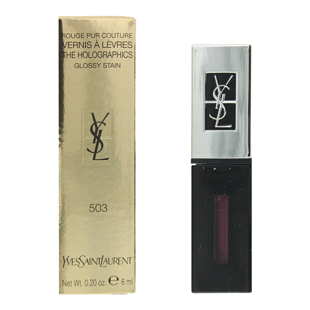 Yves Saint Laurent The Holographics #503 Neon Plum Liquid Lipstick Glossy Stain 6ml