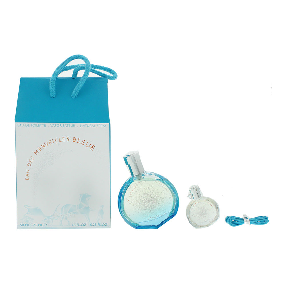 Hermes Eau Des Merveilles Bleue 2 Piece Gift Set: Eau De Toilette 50ml - Eau De Toilette 7.5ml