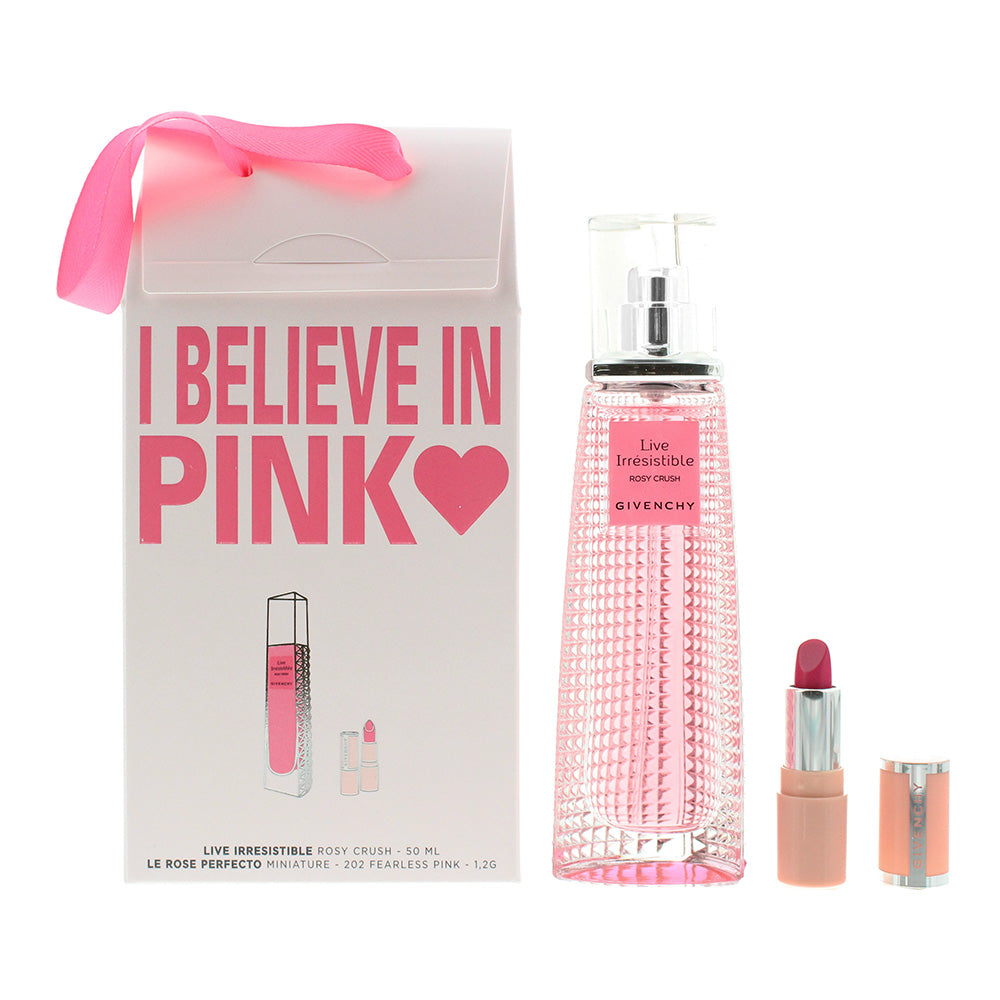 Givenchy Live Irrésistible Rosy Crush Eau De Parfum 2 Piece Gift Set: Eau De Parfum 50ml - Lipstick