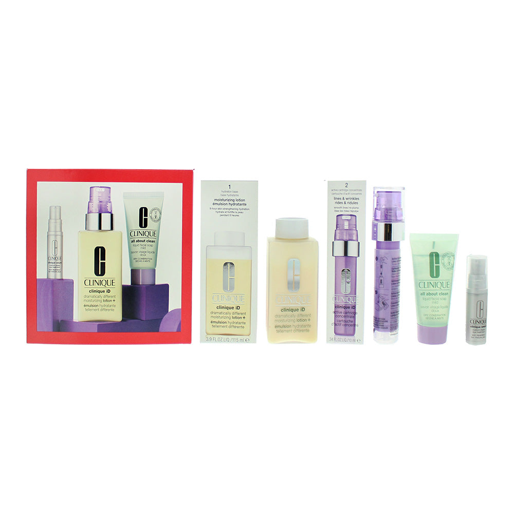 Clinique 4 Piece Gift Set: DDML+ 100ml - Cartridge Fatigue Concentrate 10ml - Liquid Facial Soap Mild 30ml - Smart Custom Repair Eye Treament 5ml