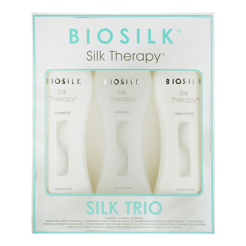 Biosilk Silk Therapy 3 Piece Set: Shampoo 207ml -  Conditioner 207ml - Original Treatment 207ml