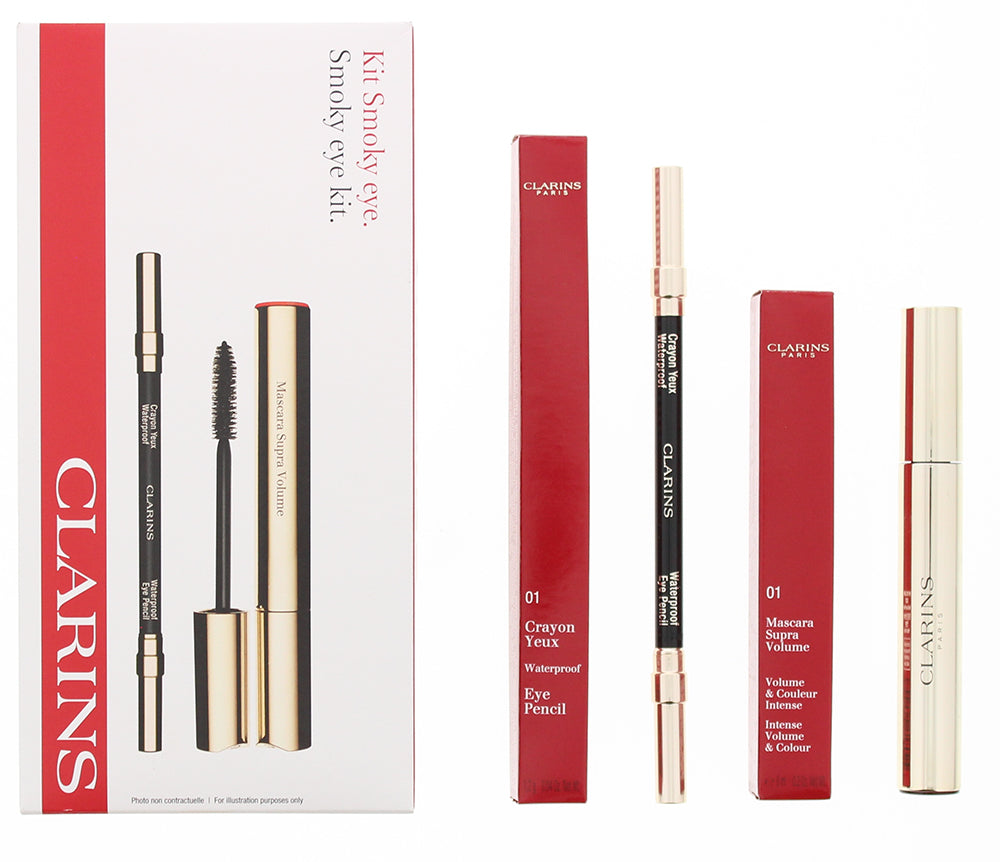 Clarins Eye Pencil 1.2 gms/ Mascara 8ml Make-Up Kit 8ml