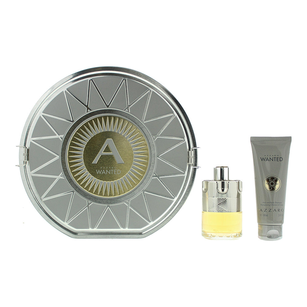 Azzaro Wanted 2 Piece Gift Set: Eau De Toilette 100ml - Hair & Body Shampoo 100ml