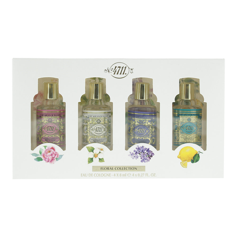 4711 Floral Collection 4 Piece Gift Set: Original Eau De Cologne 8ml - Lilac Eau De Cologne 8ml - Jasmine Eau De Cologne 8ml - Rose Eau De Cologne 8ml