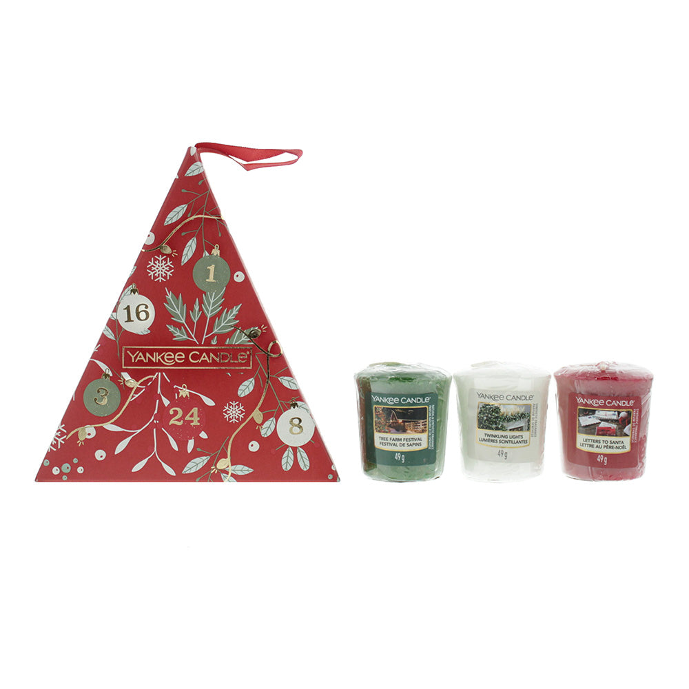 Yankee 3 Piece Gift Set: Twinkling Lights Candle 49g - Tree Farm Candle 49g - Letters To Santa Candle 49g